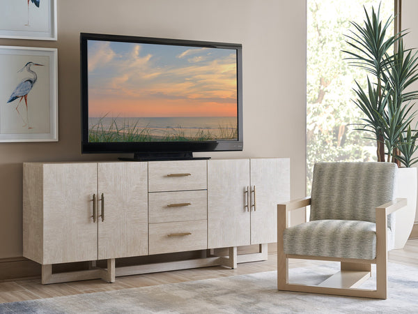 Lexington Sligh Sorenson Media Console - Contemporary White Oak Design With Elegant Dark Walnut Finish And Storage Solutions Taupe Wood 322-660