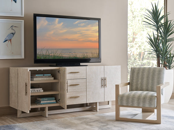 Lexington Sligh Sorenson Media Console - Contemporary White Oak Design With Elegant Dark Walnut Finish And Storage Solutions Taupe Wood 322-660