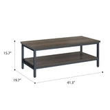 English Elm Wallace & Bay - Wallace & Bay  Marb Brown Coffee Table