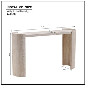 English Elm 53.15 Inch Faux Marble Console Table Slim Mdf Sofa Entry Hallway Modern Decor W2582P427846