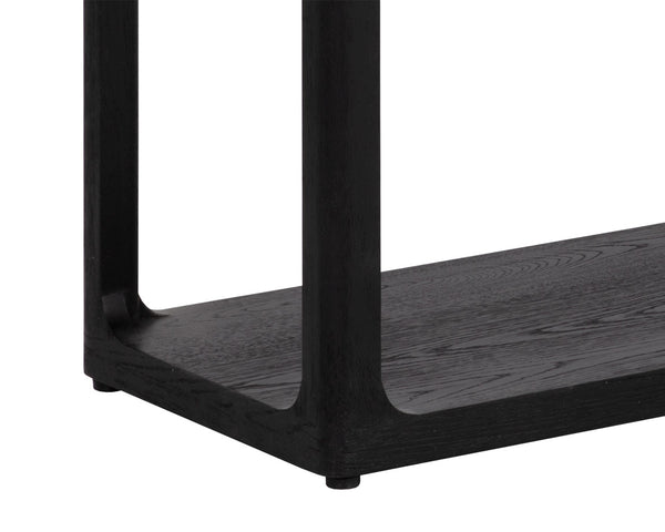 Sunpan Doncaster Console Table - Modern Minimalist Design in Solid Oak Wood for Stylish Home Décor Black