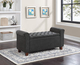 OSP Home Furnishings Crowder Storage Bench Charcoal