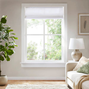 English Elm 1PC Cordless 39x64" Roman Blind Galen Matte Fabric Blackout Polyester Panel Durable Light Control White 6.96 L x 9.25 W x 8.07 H B035P341211