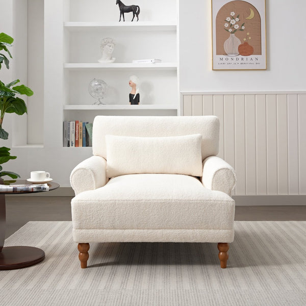 English Elm Mirod Oversized Polyester Accent Chair with Column Legs and Ergonomic Lumbar Support N760S0000028W