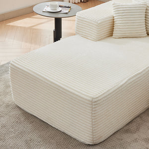 English Elm Modular cloud-inspired sectional sofa with chaise — no assembly, corduroy comfort for family rooms White W2311S00002