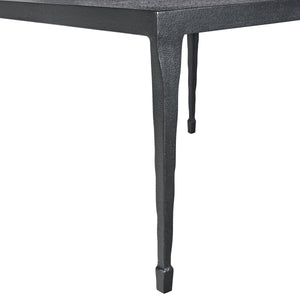 Bernhardt Halden Hammered Cast Iron Cocktail Table with Sculptural Blackened Finish