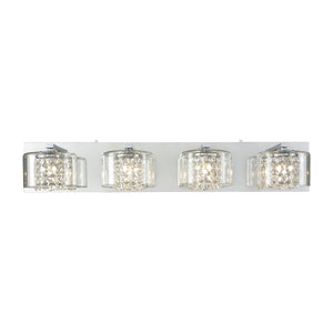 Springvale 4 Light Vanity in Polished Chrome with Clear Crystal and Glass 32304/4 Elk Lighting