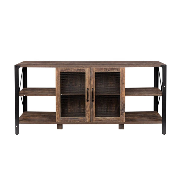 English Elm Tv Stand For Living Room & Bedroom - 80" Industrial Farmhouse Media Console With Open Shelves W331S00123-GIGA