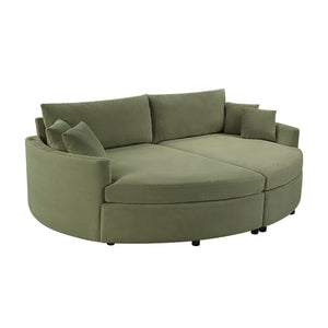 English Elm Oversized Double Chaise Lounge Sofa Bed With Usb Ports, Plush Comfort & Removable Pillows In Green N719S002160F-GIGA