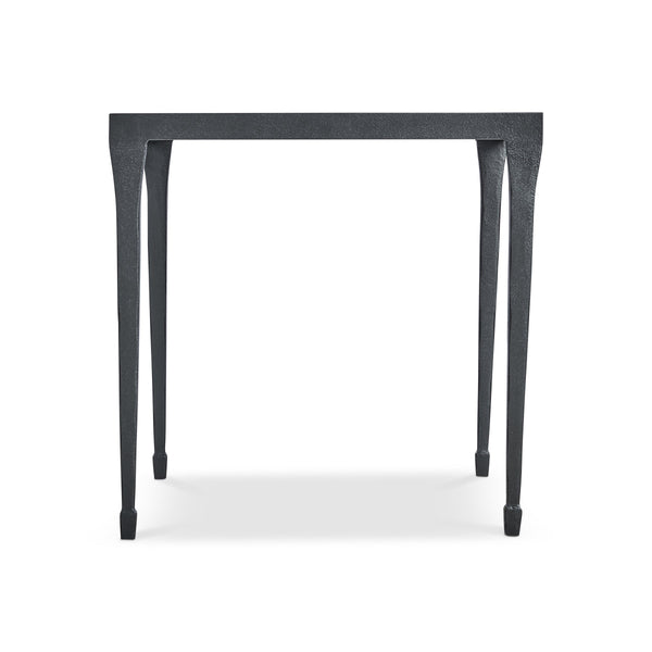 Bernhardt Halden Hammered Cast Iron Side Table with Blackened Finish and Sculpted Legs