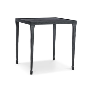 Bernhardt Halden Hammered Cast Iron Side Table with Blackened Finish and Sculpted Legs