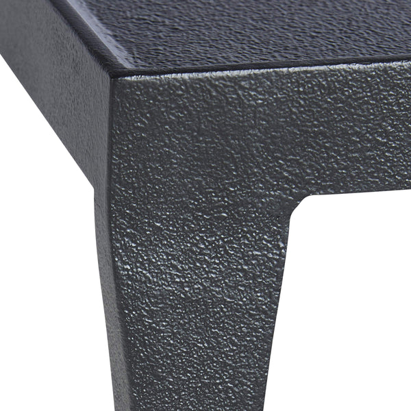 Bernhardt Halden Hammered Cast Iron Side Table with Blackened Finish and Sculpted Legs