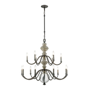 Neo Classica 36'' Wide 15-Light Chandelier - Aged Black 32315/9+6 Elk Lighting