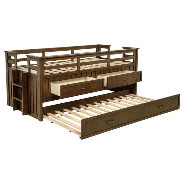 English Elm Starboard Twin Storage Bed with Trundle Pine Frame Cabin Style Kids Room B062S01721