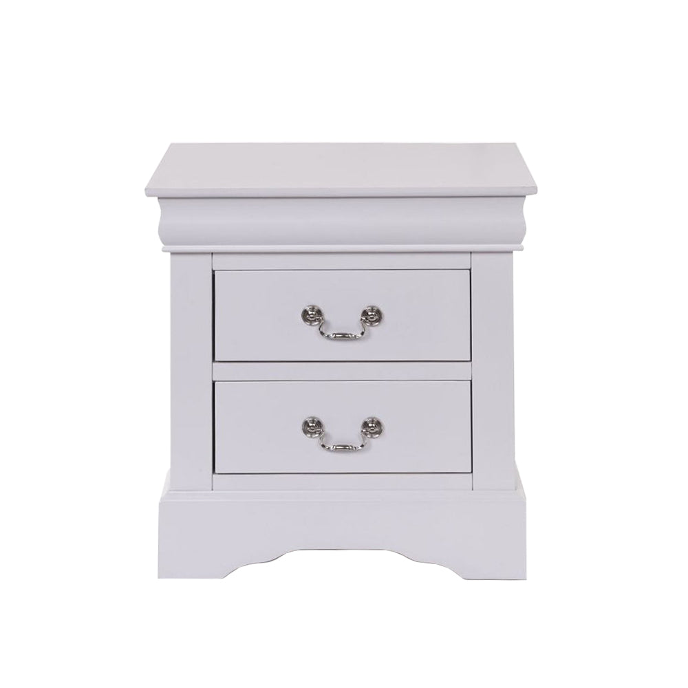 English Elm 2 Drawers Solid Pine Nightstand In Elegant White Finish – Stylish Storage For Every Bedroom Decor B016P253281