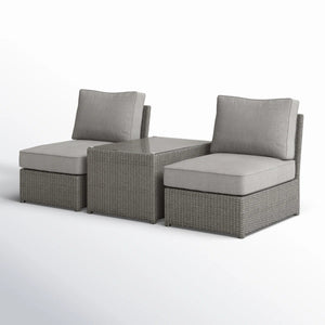 English Elm Fully Assembled 2-Piece Wicker Outdoor Seating Set With Cushions For Stylish Patio Comfort B120S00212