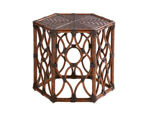 Lexington Tommy Bahama Outdoor 3235-947 Stylish Bunching Cocktail Table With Custom Tortoise Shell Finish And Elegant Design Dark Brown Wood 3235-947