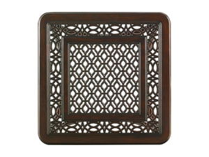 Lexington Tommy Bahama Outdoor 3235-953 Elegant Square End Table - Custom Cast Aluminum With Quatrefoil Design For Outdoor Spaces Dark Brown Wood 3235-953