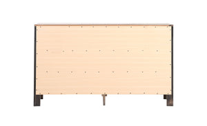 English Elm Burlington modern 6-drawer dresser with nickel hardware, dove-tailed drawers and durable wood veneer finish for stylish bedroom storage Black 19 L x 60 W x 37 H B078108132