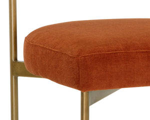 Sunpan Seneca Dining Chair Set of 2 - Modern Open Back Design with Stylish Steel Frame for Contemporary Homes Antique Brass / Danny Rust