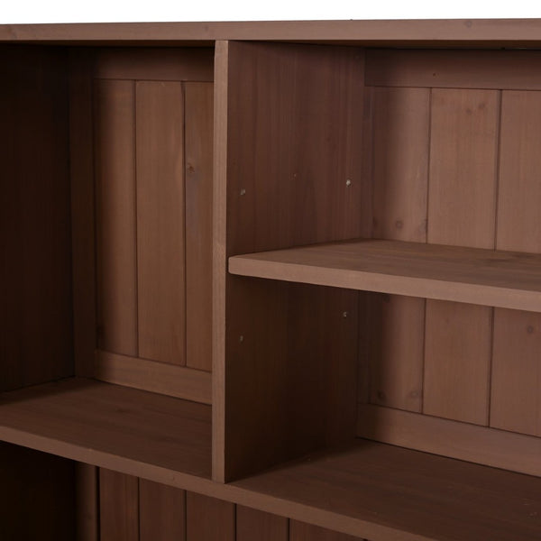 English Elm (with Hutch) Topamx Solid Fir Potting Bench Patio Workstation Spice Rack Drawer Brown N717P404330D