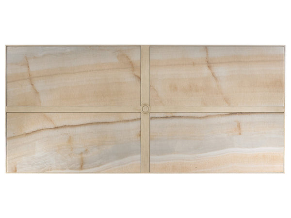 Lexington Tommy Bahama Outdoor Dining Table With Elegant Porcelain Top – Graceful French Botanical Design For Outdoor Dining Antiqued White Wood 3239-877c