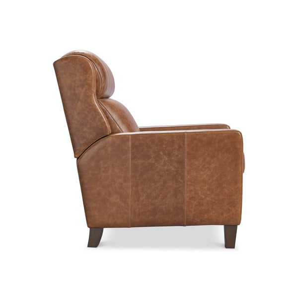 Bernhardt Hampton Push-back Leather Recliner Bustle Back Support for Living Rooms
