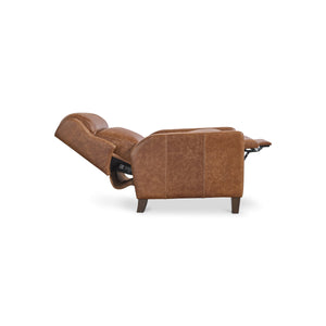 Bernhardt Hampton Push-back Leather Recliner Bustle Back Support for Living Rooms