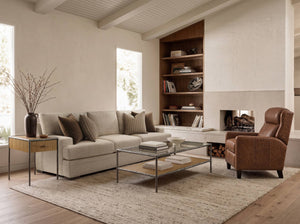 Bernhardt Hampton Push-back Leather Recliner Bustle Back Support for Living Rooms