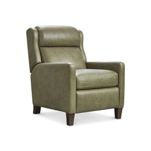 Bernhardt Bernhardt Hampton Push-back Leather Recliner with Bustle Back and Padded Headrest Olive 323RLFO