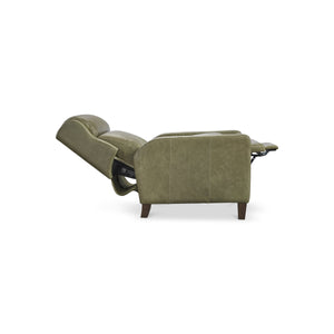 Bernhardt Hampton Push-back Leather Recliner with Bustle Back and Padded Headrest