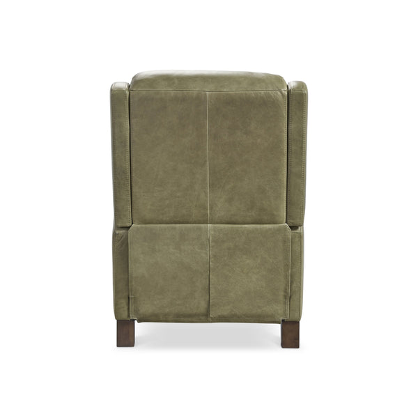 Bernhardt Hampton Push-back Leather Recliner with Bustle Back and Padded Headrest