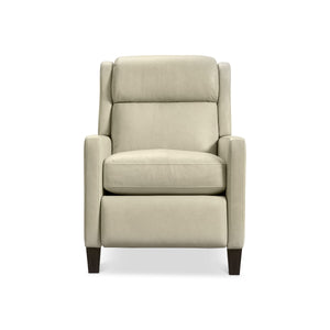 Bernhardt Hampton Leather Push Back Recliner with Bustle and Padded Headrest