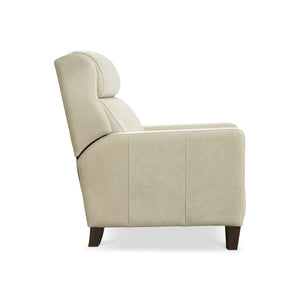 Bernhardt Hampton Leather Push Back Recliner with Bustle and Padded Headrest