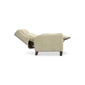 Bernhardt Hampton Leather Push Back Recliner with Bustle and Padded Headrest