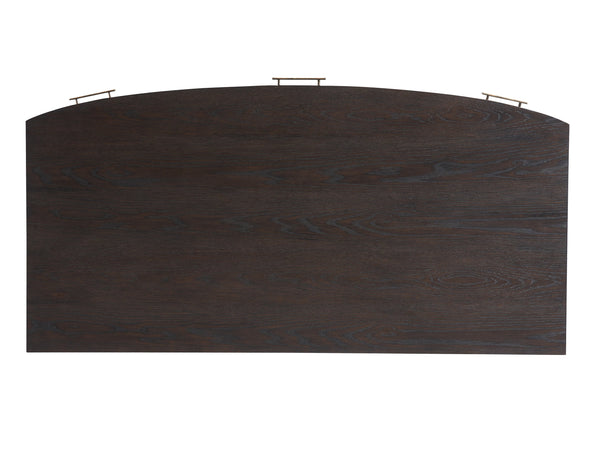 Lexington Sligh Brookings Contemporary Writing Desk With Mocha Finish And Silver Hardware For Elegant Workspaces Mocha Wood 323-410