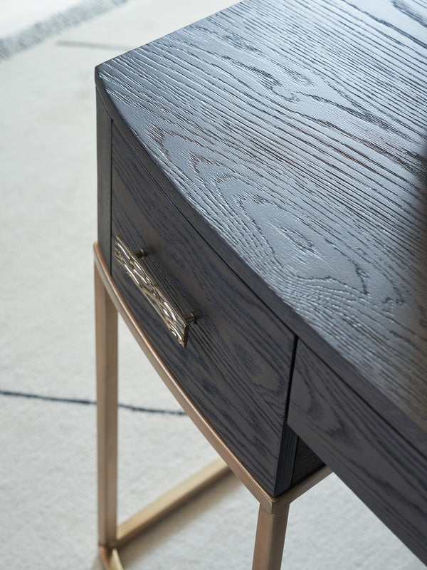 Lexington Sligh Brookings Contemporary Writing Desk With Mocha Finish And Silver Hardware For Elegant Workspaces Mocha Wood 323-410