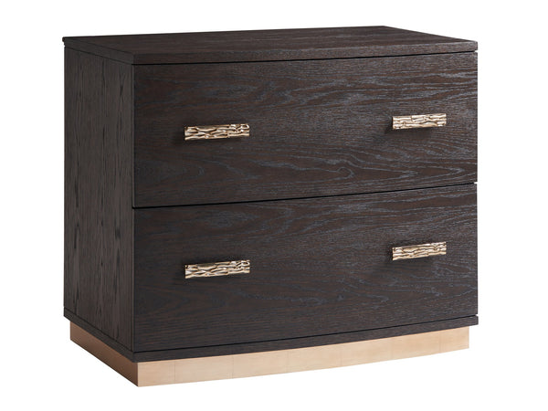 Lexington Sligh Carson Contemporary File Chest In Rich Mocha With Silver Hardware & Full-extension Drawers Mocha Wood 323-450