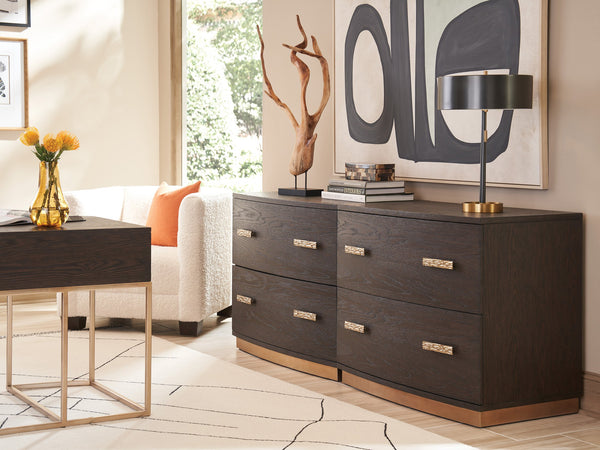 Lexington Sligh Carson Contemporary File Chest In Rich Mocha With Silver Hardware & Full-extension Drawers Mocha Wood 323-450