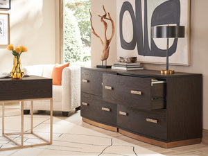 Lexington Sligh Carson Contemporary File Chest In Rich Mocha With Silver Hardware & Full-extension Drawers Mocha Wood 323-450