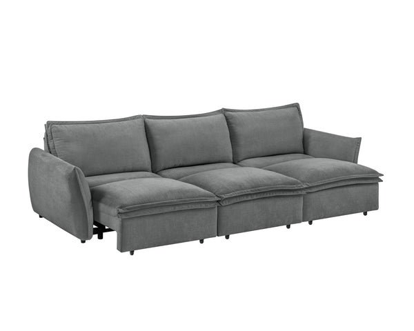 English Elm Eaden Gray Chenille Power Sofa with Sleeper, Full Foam Comfort, Solid Wood Frame, 105" Seat Width B2726S00523