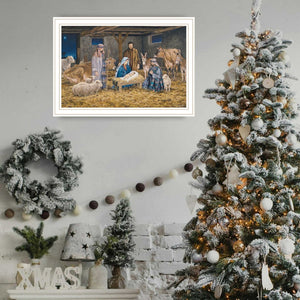 English Elm Trendy Decor 4u Nativity Scene Framed Canvas Print Bonnie Mohr Faith Inspired Wall Art B067P252299