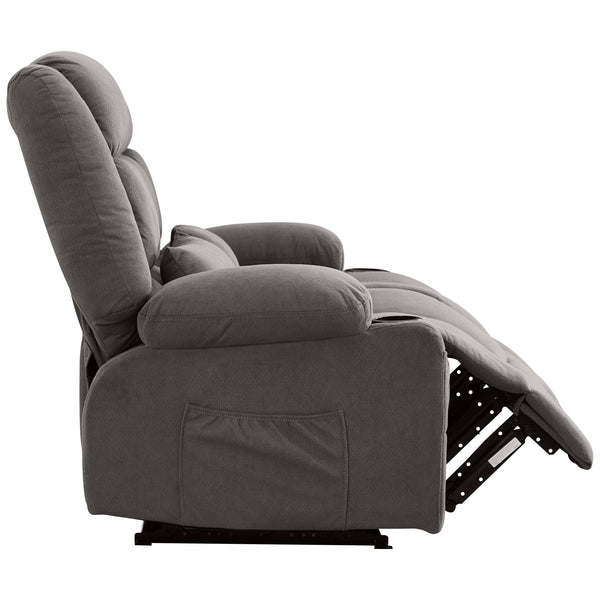 English Elm Recliner Oversized Manual Loveseat with Cup Holders and Side Pocket, Ergonomic 150° Recline, 600lb Capacity Grey W1521S00074