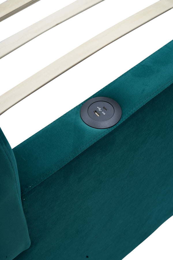 English Elm Twin Upholstered Daybed with Trundle Sofa Bed for Guest Room, Pine Wood Frame, Velvet Upholstery, Sturdy Slat Support and Full-Length Comfort Emerald W1361S00024