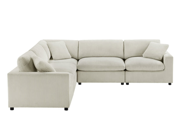 English Elm Chelsea Modular 5-Piece Sectional Sofa - Plush, Washable Covers, Family-Friendly Comfort & Style B050S00013