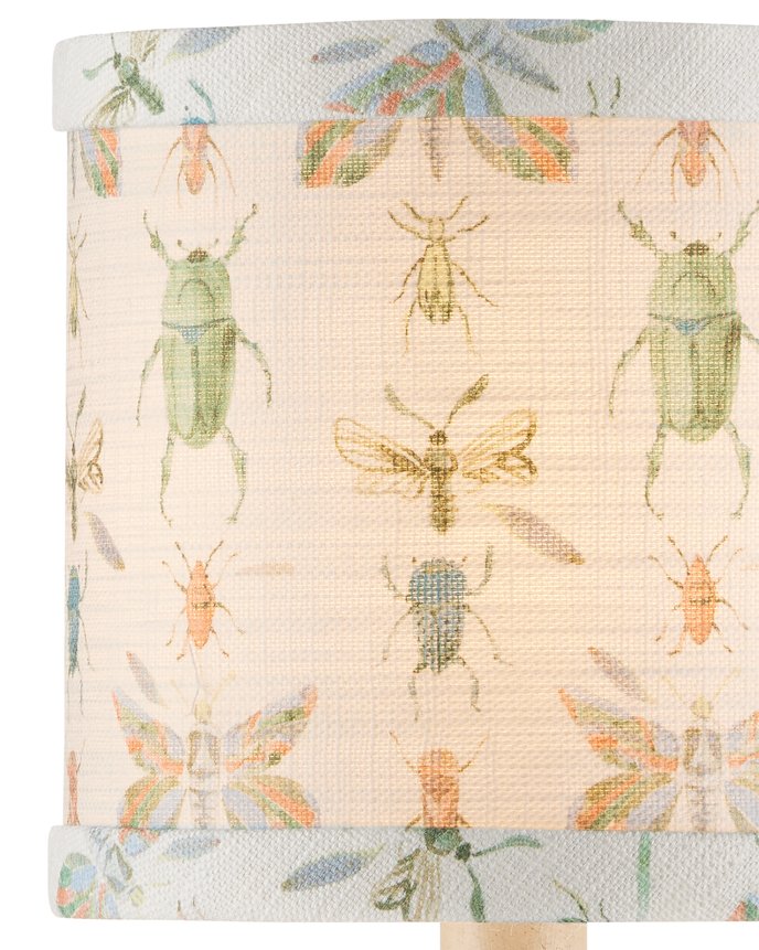 Currey & Company Bug Parade Drum Chandelier Shade - Whimsical Insect Design For Colorful Home Décor And Lighting Multi,Color Cotton 0900-0061-currey-company