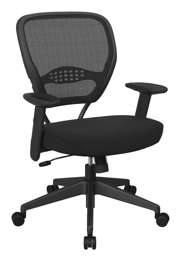 OSP Home Furnishings Professional Ergonomic Mesh Back Office Chair with Lumbar Support and Synchro Tilt Control Black 55-7N17-231