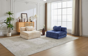 English Elm Compression Convertible Floor Sofa Bed - Chenille Single Seater Modular Couch For Small Spaces W3723P345640