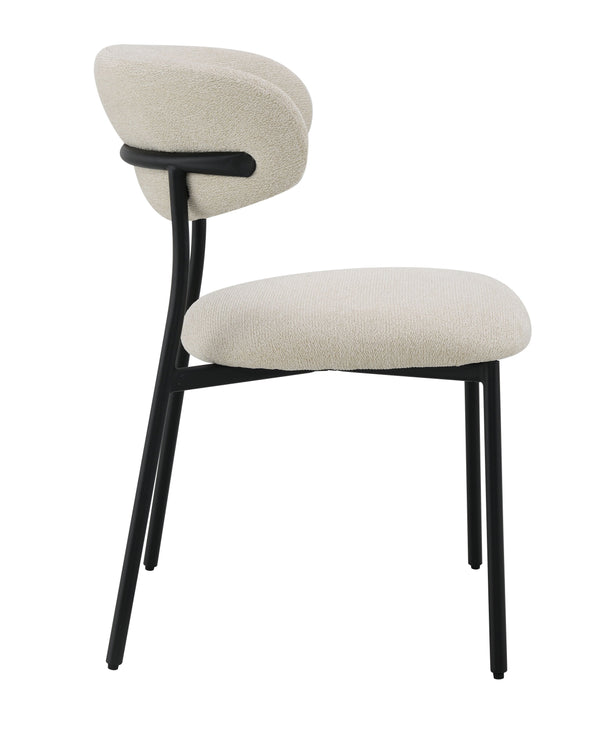 English Elm Jirina Beige Chenille Side Chair Set of 2 — Padded Back & Seat, Folding Arm, Metal Legs, 220lb Capacity B2726P400284