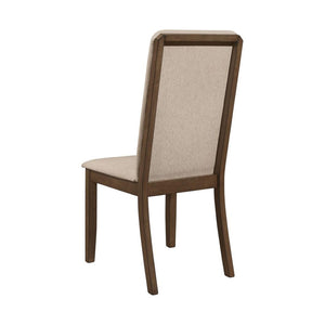 English Elm Set Of 2 Comfort-Enhanced Upholstered Dining Chairs In Soft Latte Twill With Medium Walnut Frame B016P223164-GIGA